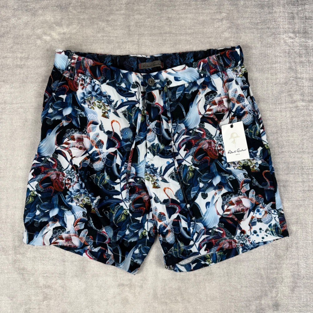 Robert Graham Banyan Shorts Mens 36 Multi New Marine Beach to Bar RS224012C NWT